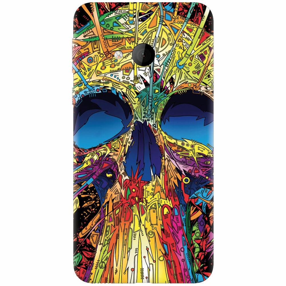 Husa silicon pentru Htc U play, Abstract Multicolored Skull