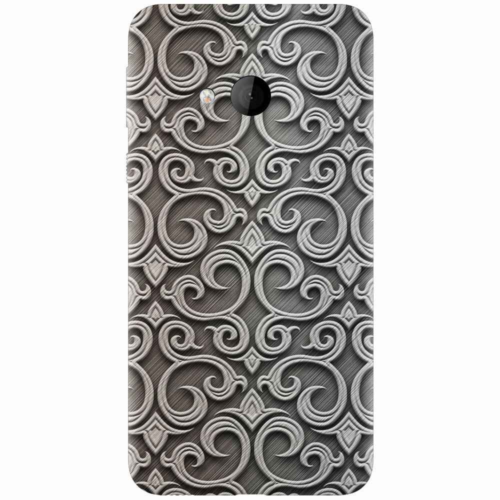 Husa silicon pentru Htc U play, Baroque Silver Pattern