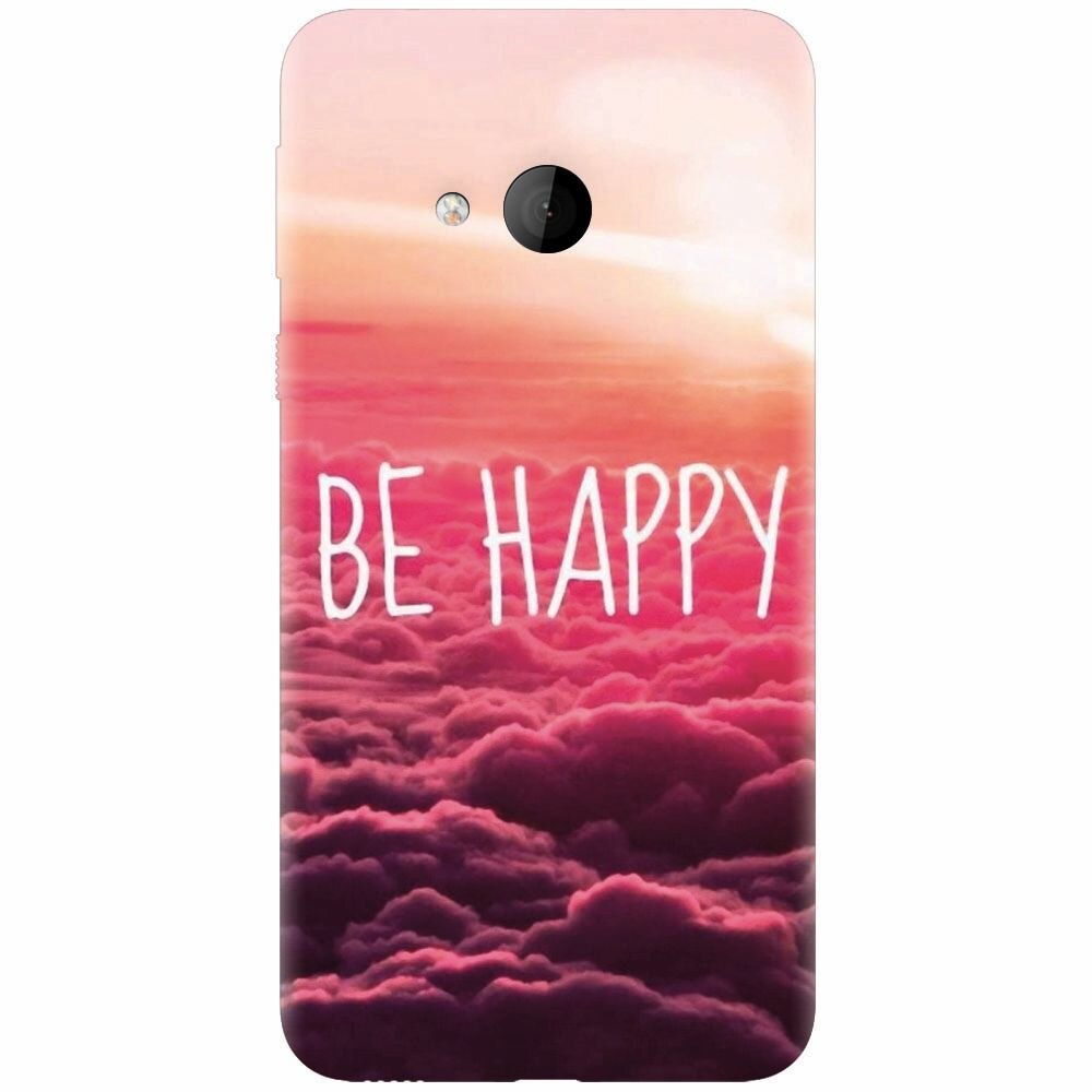 Husa silicon pentru Htc U play, Be Happy Puffy Clouds