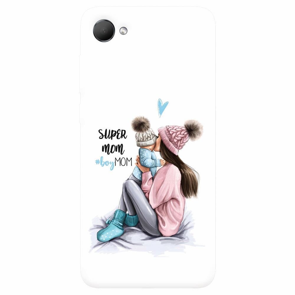 Husa silicon pentru Htc Desire 12, Super Mom With Boy
