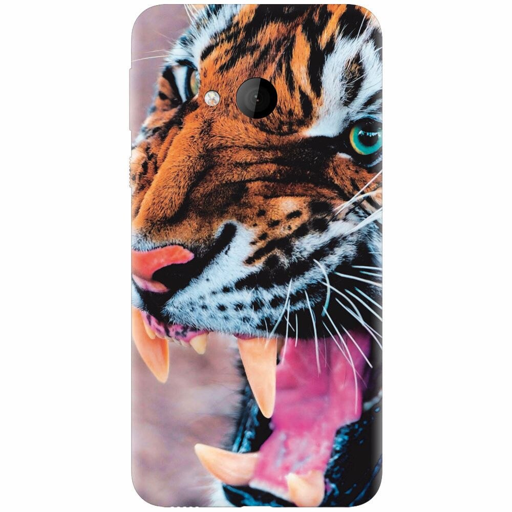 Husa silicon pentru Htc U play, Angry Tiger Teeth Fresh