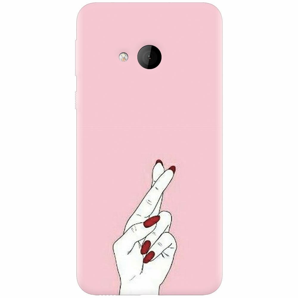 Husa silicon pentru Htc U play, Pink Finger Cross