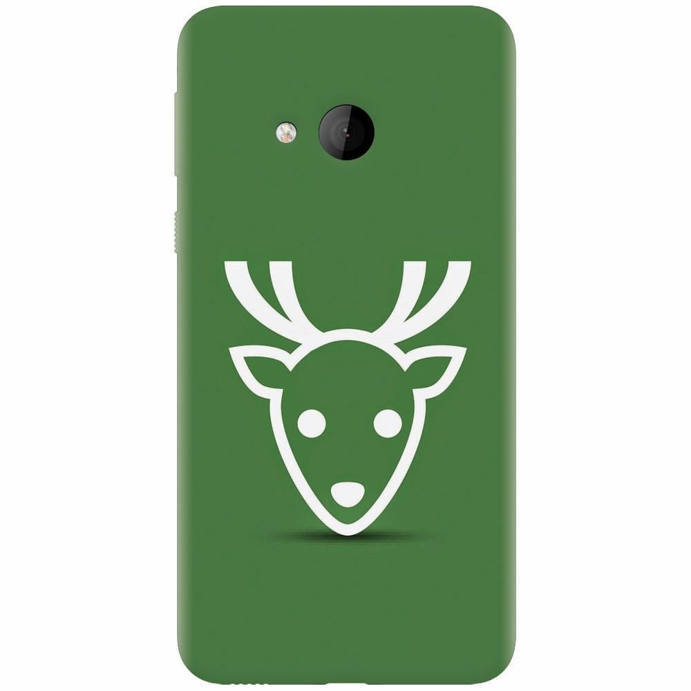Husa silicon pentru Htc U play, Minimal Reindeer Illustration Green