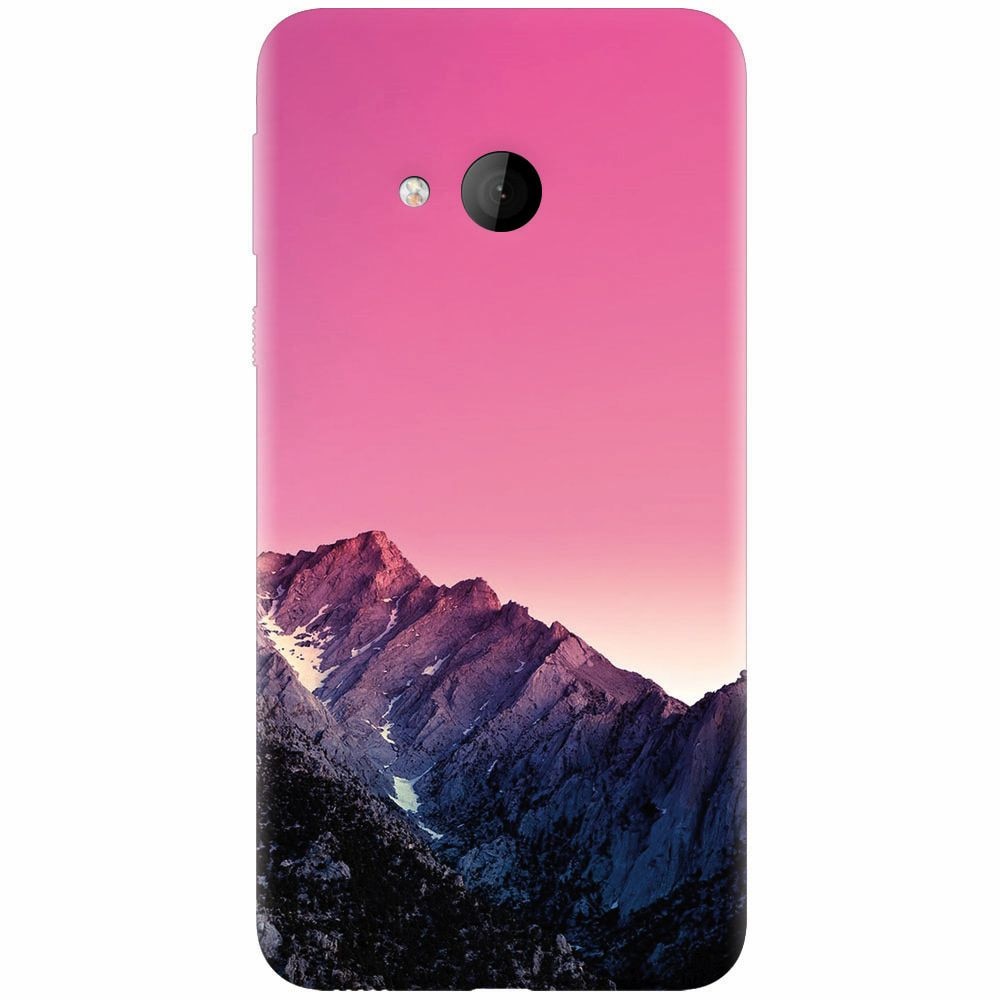 Husa silicon pentru Htc U play, Mountain Peak Pink Gradient Effect