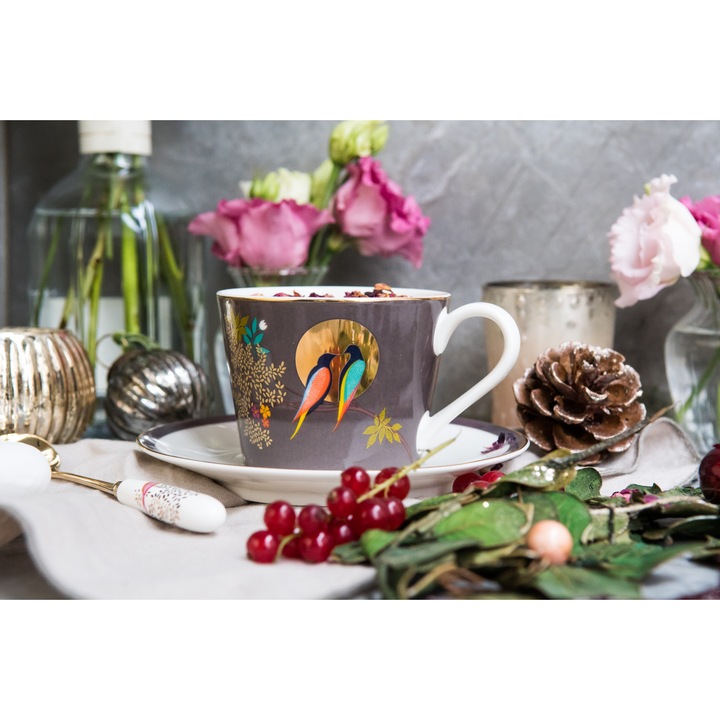 Chelsea ceasca ceai cu farfurie DarkGrey