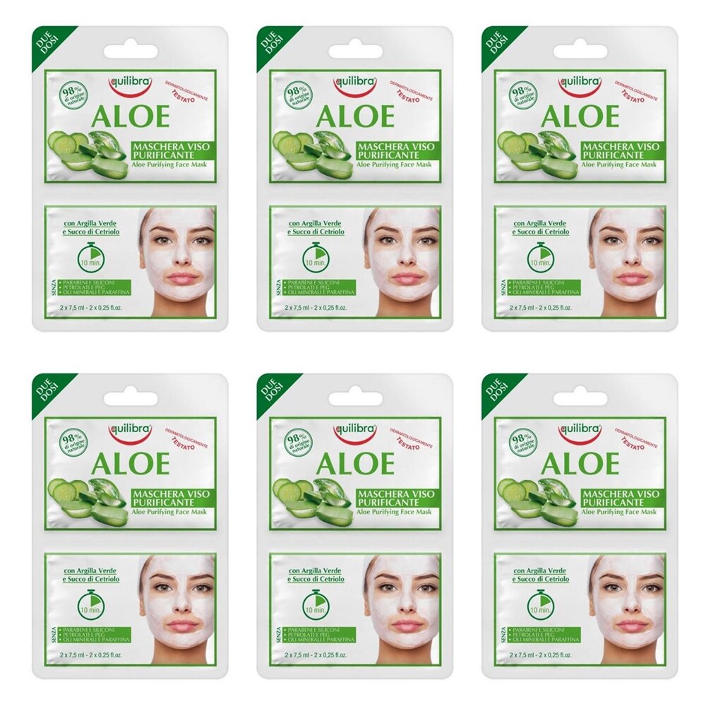 Pachet 6xmasca fata purifiere cu Aloe Equilibra