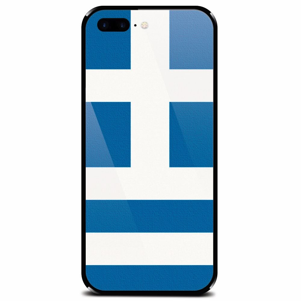 Husa din sticla securizata pentru Apple iPhone 7 Plus, Greece Flag