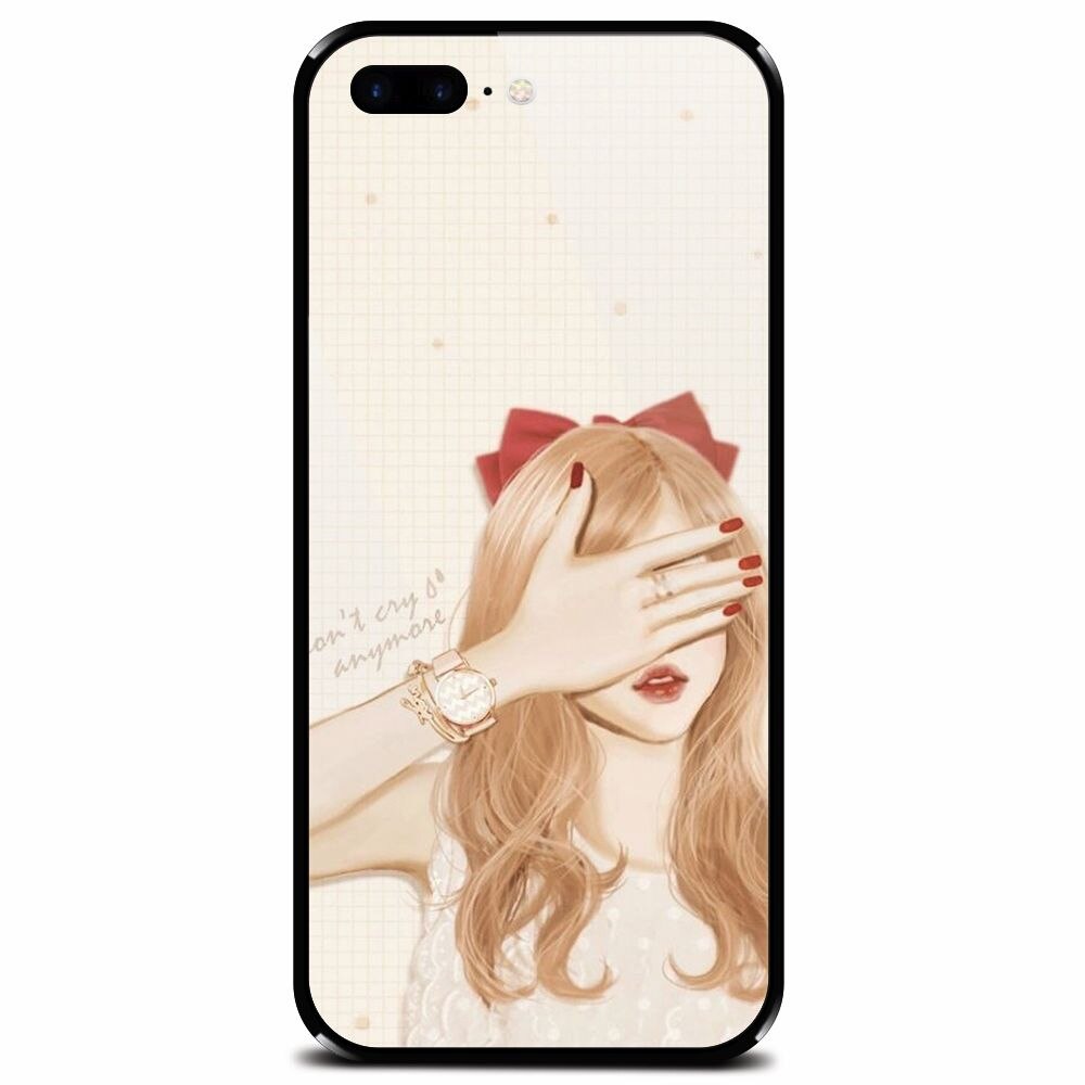 Husa din sticla securizata pentru Apple iPhone 7 Plus, Dont Cry Anymore