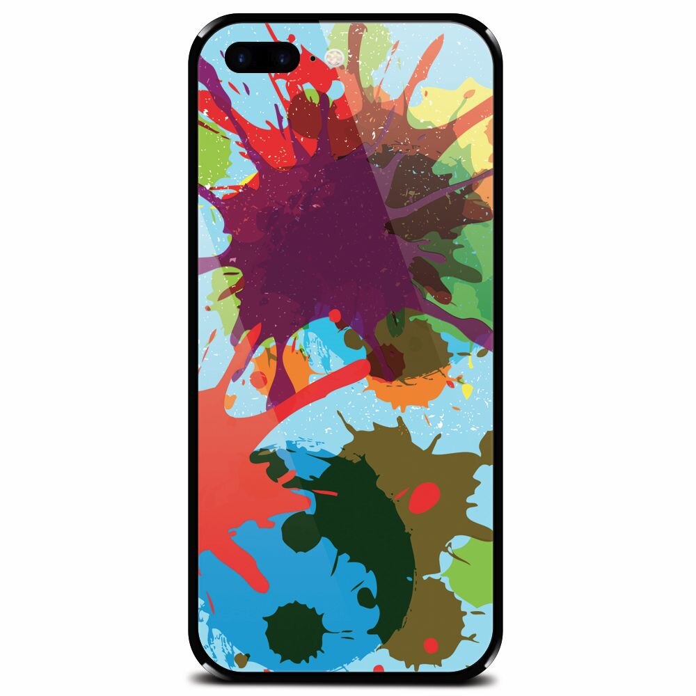 Husa din sticla securizata pentru Apple iPhone 7 Plus, Holi Splash