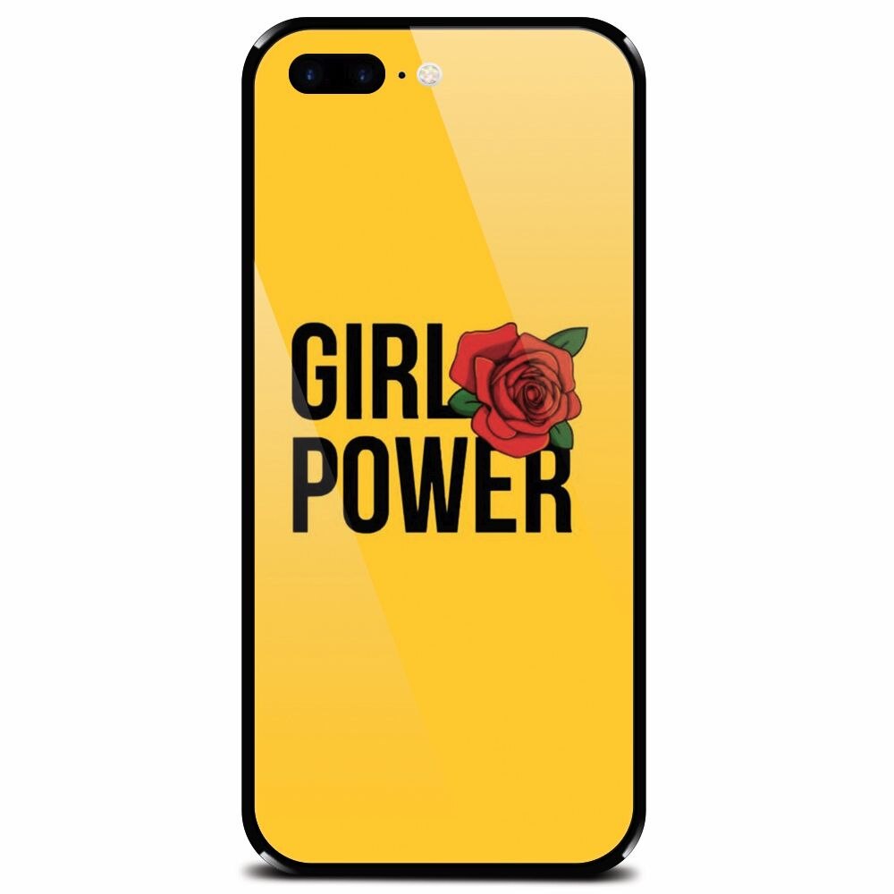 Husa din sticla securizata pentru Apple iPhone 7 Plus, Girl Power