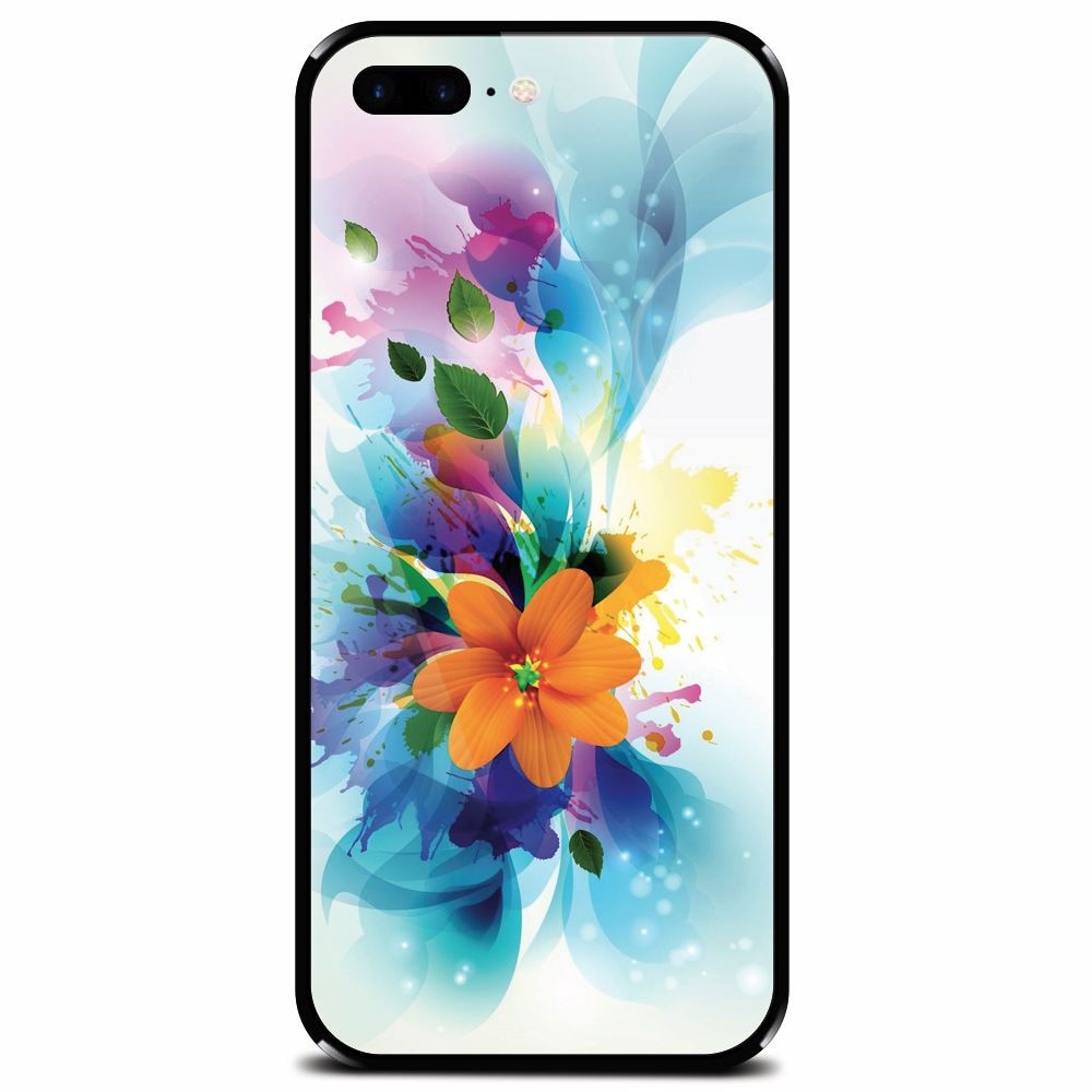 Husa din sticla securizata pentru Apple iPhone 8 Plus, Flower 011
