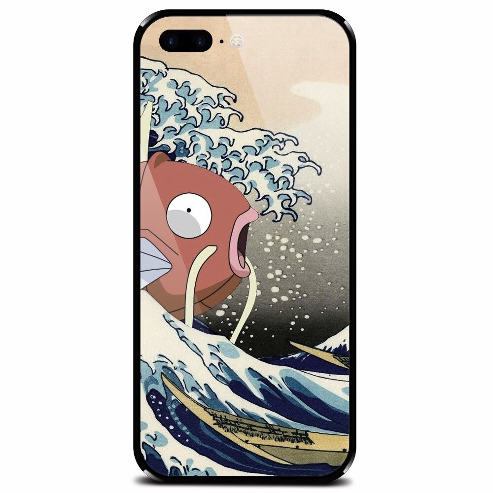 Husa din sticla securizata pentru Apple iPhone 7 Plus, Great Wave Fish
