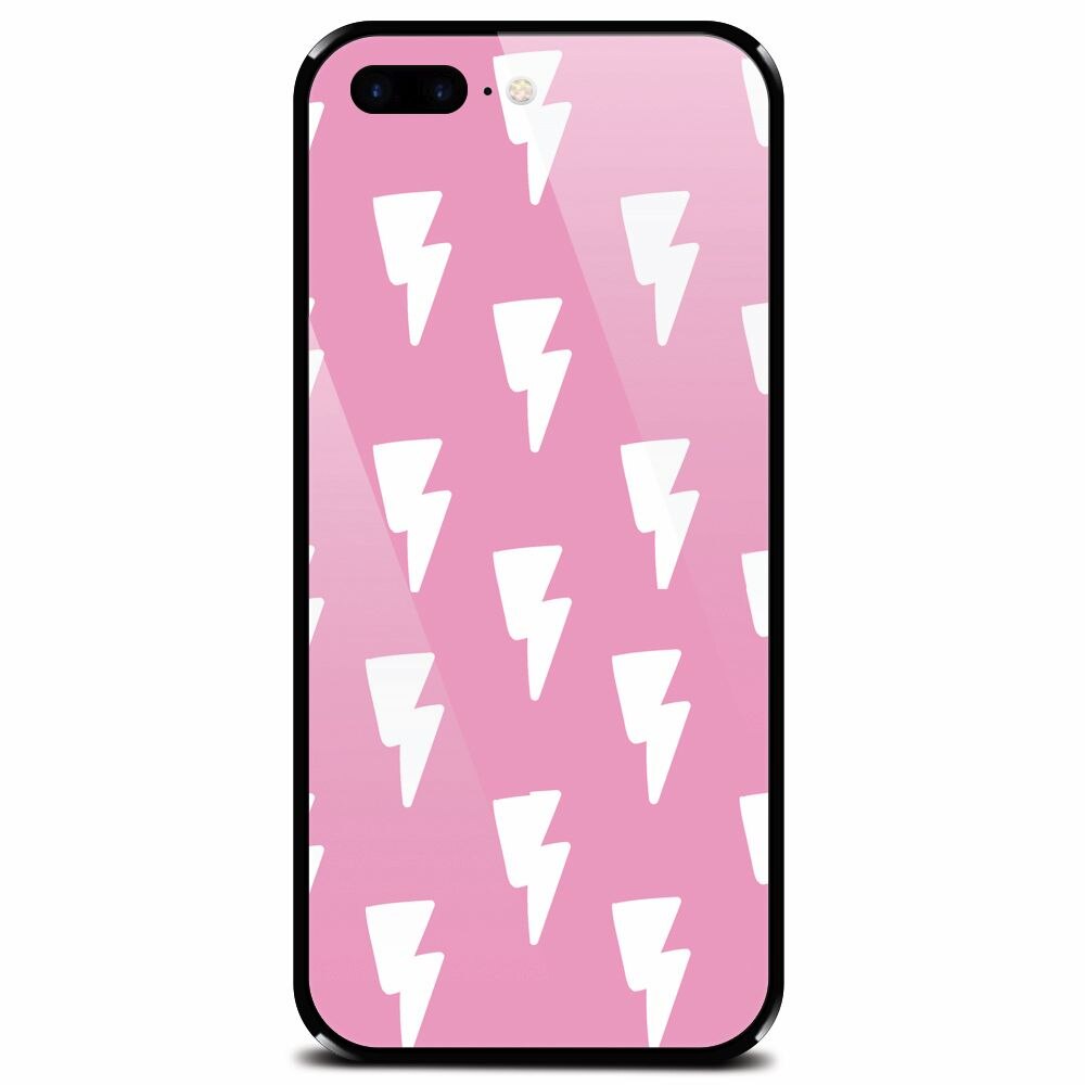 Husa din sticla securizata pentru Apple iPhone 8 Plus, Electric Pink
