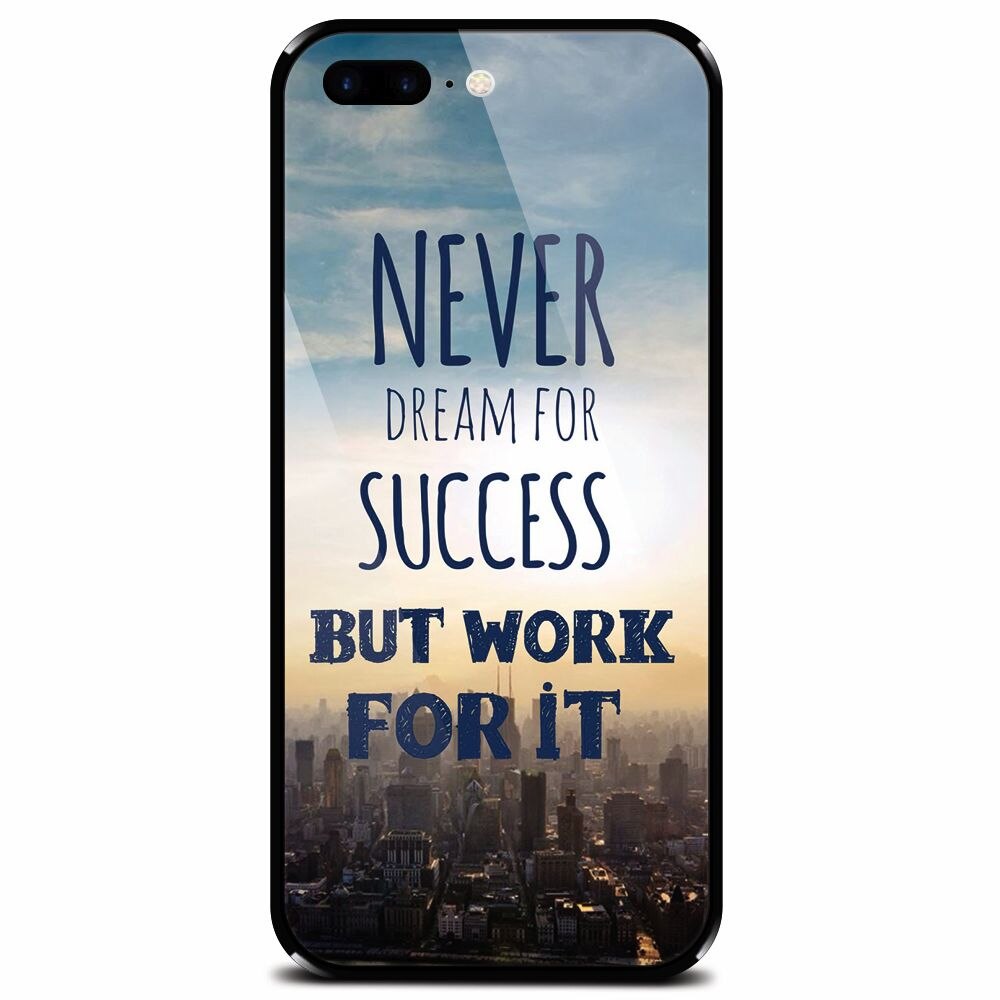 Husa din sticla securizata pentru Apple iPhone 7 Plus, Never Dream
