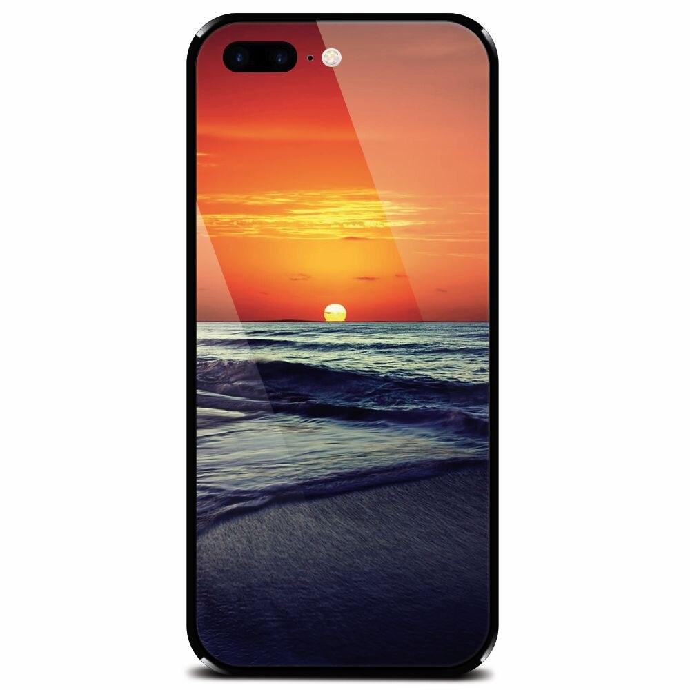 Husa din sticla securizata pentru Apple iPhone 7 Plus, Ocean Sunset