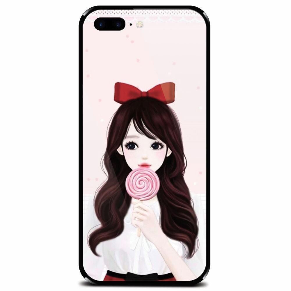 Husa din sticla securizata pentru Apple iPhone 7 Plus, Girly 001