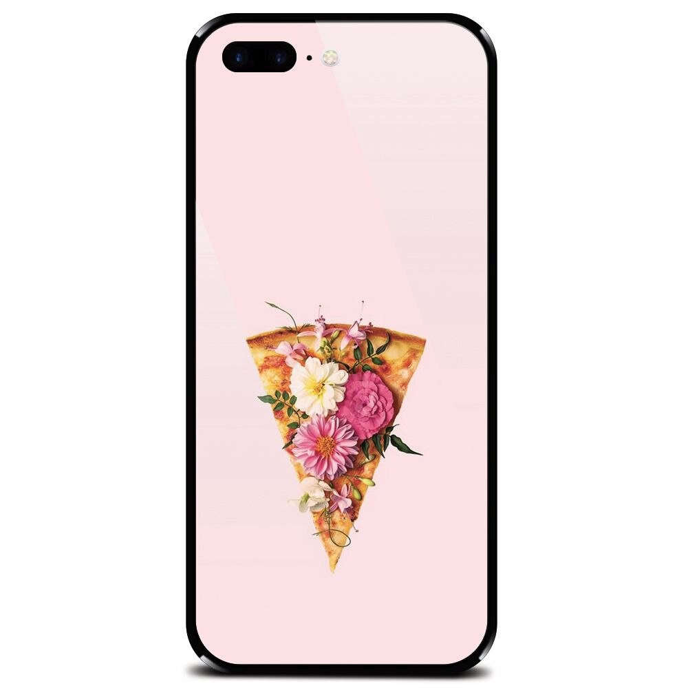Husa din sticla securizata pentru Apple iPhone 7 Plus, Flower Pizza