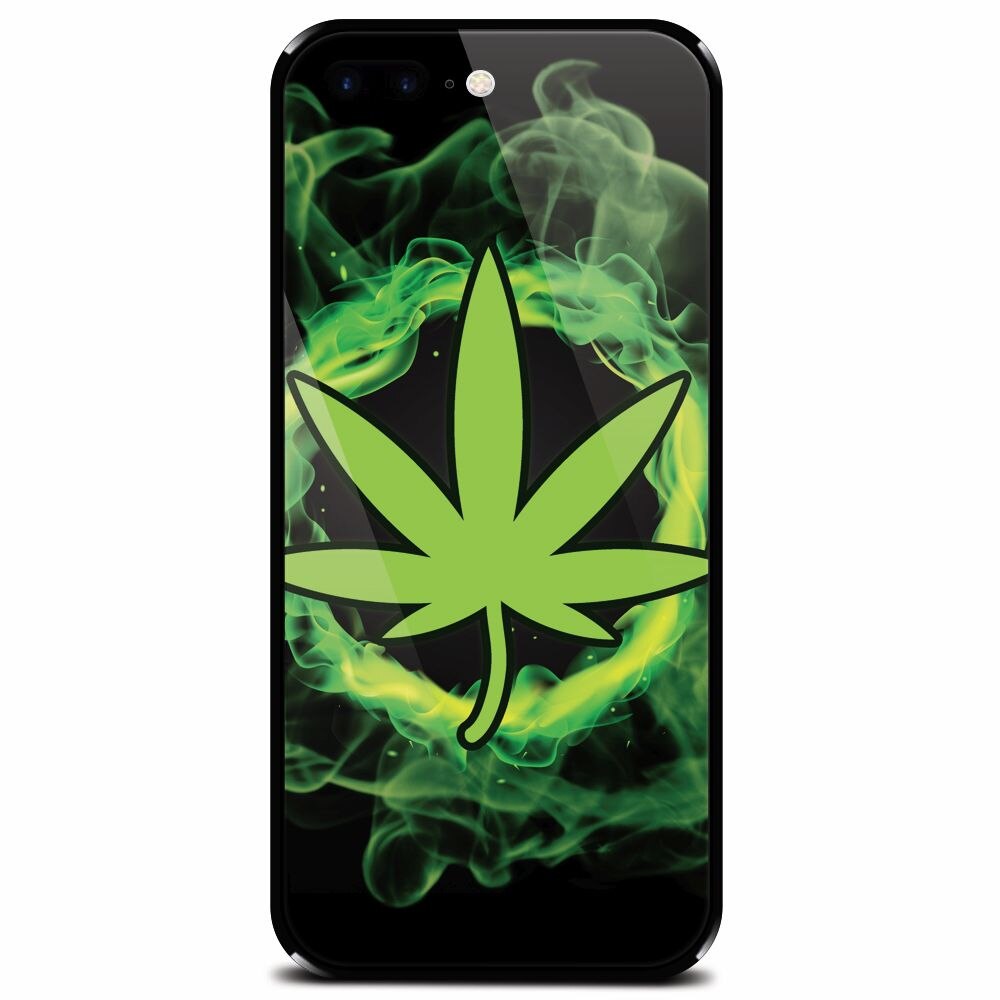Husa din sticla securizata pentru Apple iPhone 8 Plus, GreenFlames