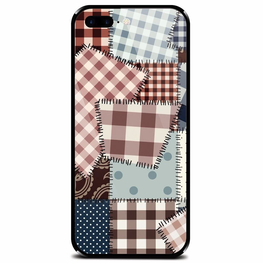 Husa din sticla securizata pentru Apple iPhone 7 Plus, Patchwork Vector