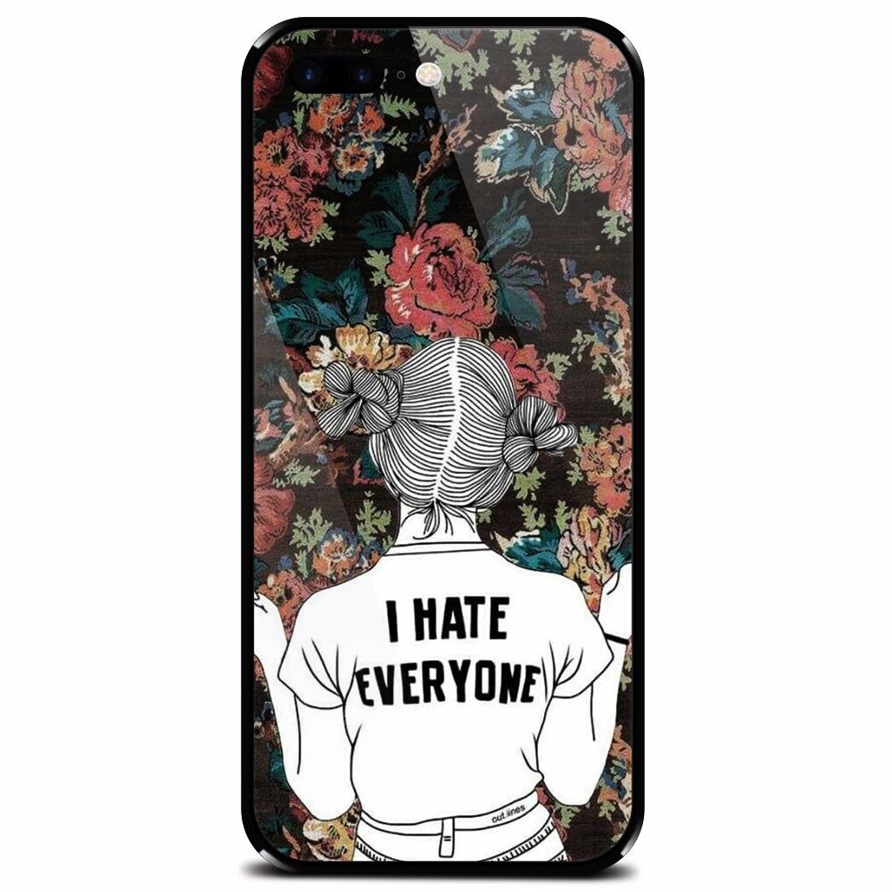 Husa din sticla securizata pentru Apple iPhone 7 Plus, I Hate Everyone