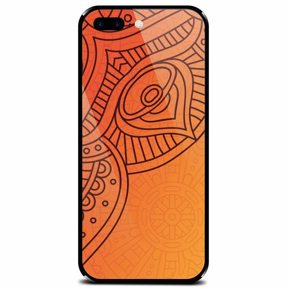 Husa din sticla securizata pentru Apple iPhone 8 Plus, Indian Design