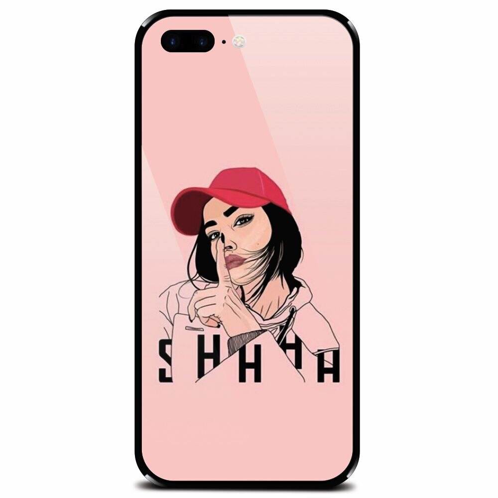 Husa din sticla securizata pentru Apple iPhone 7 Plus, Shhh