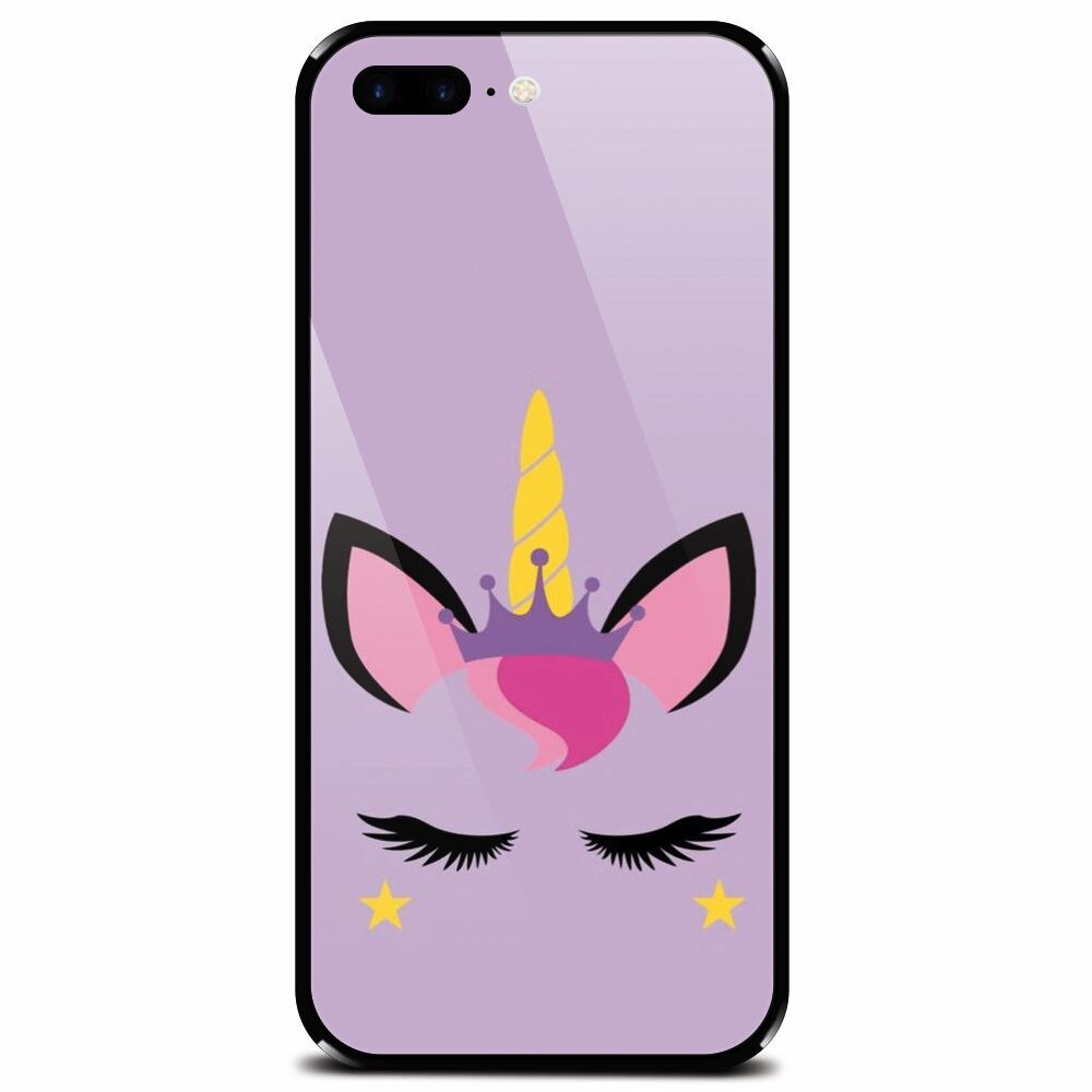 Husa din sticla securizata pentru Apple iPhone 7 Plus, Unicorn Shine