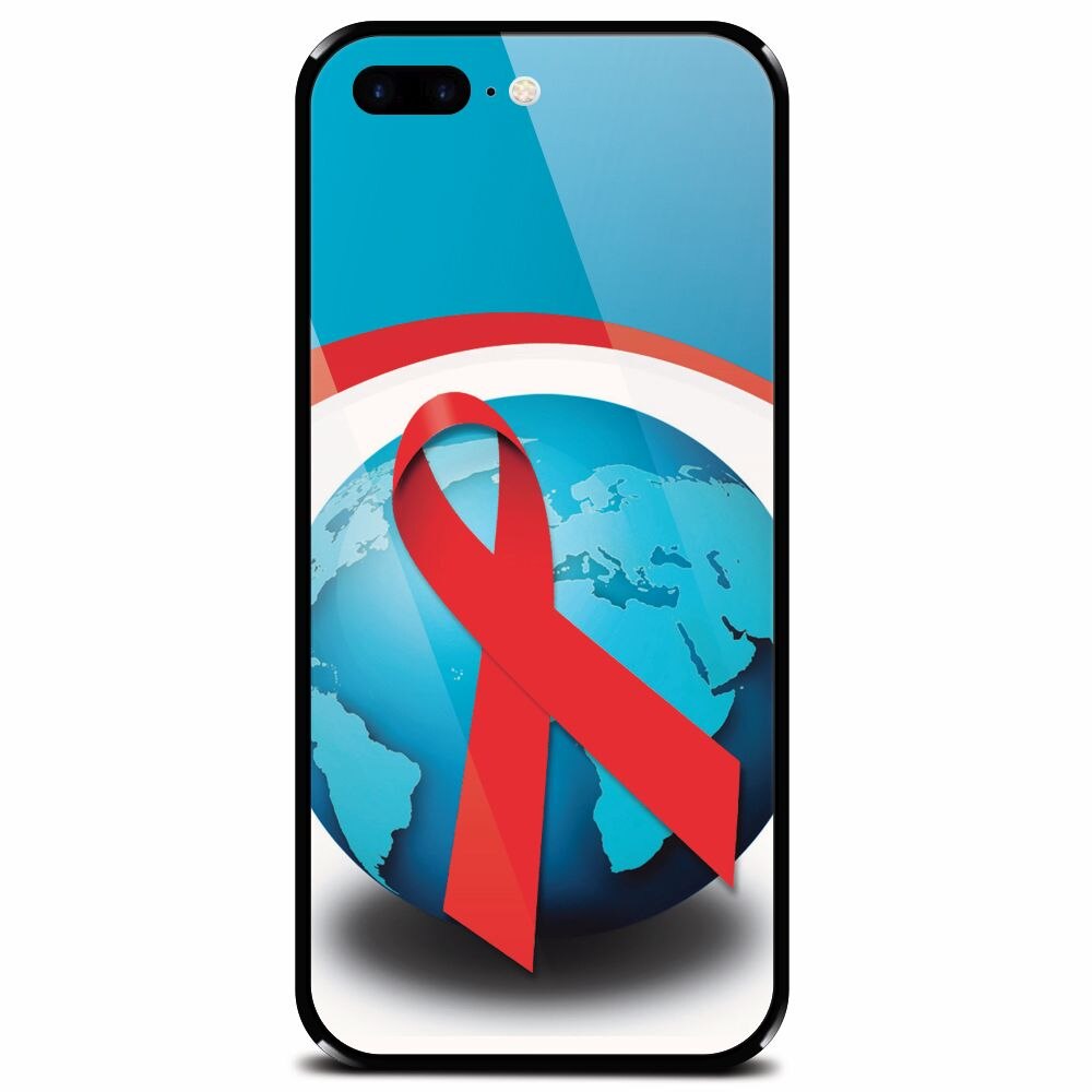 Husa din sticla securizata pentru Apple iPhone 7 Plus, World Aids Day