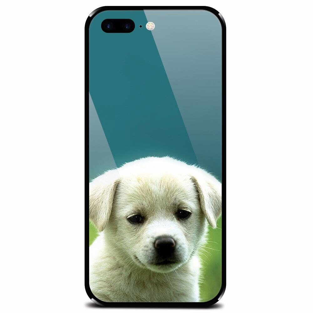 Husa din sticla securizata pentru Apple iPhone 7 Plus, Puppy Style