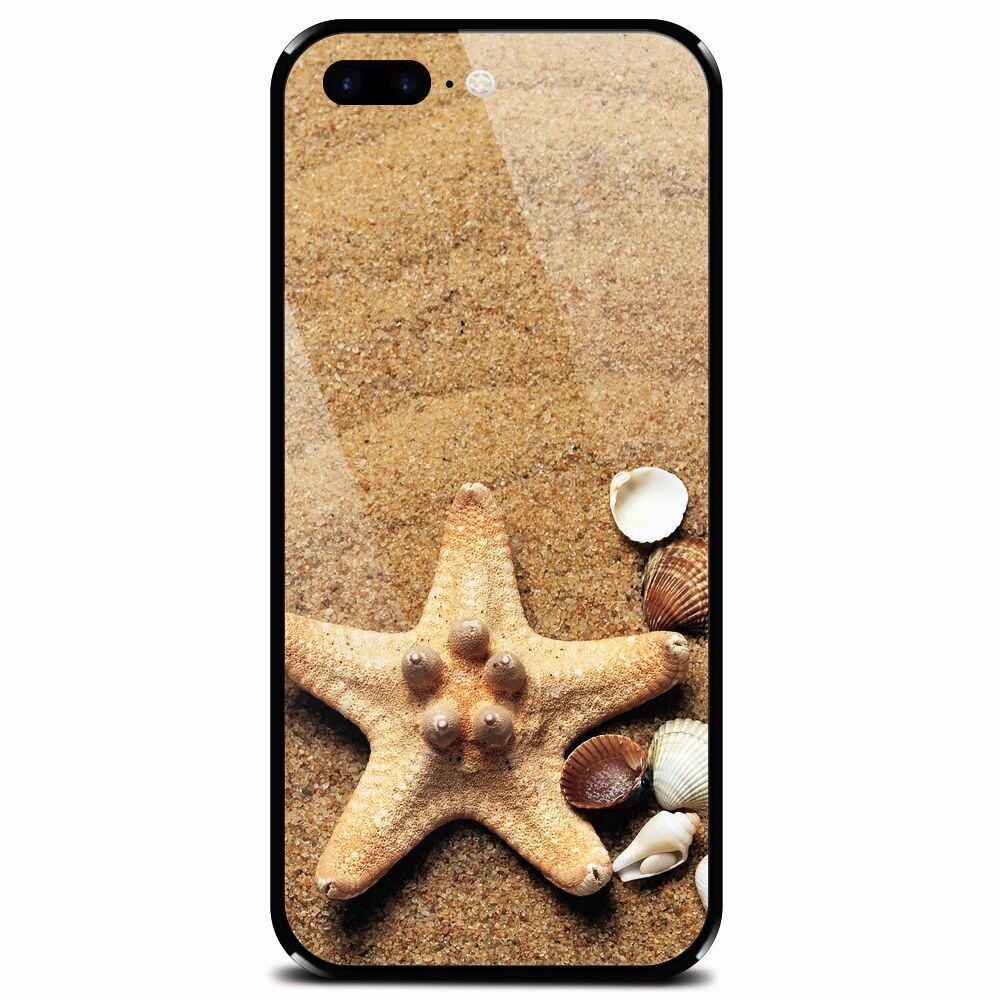 Husa din sticla securizata pentru Apple iPhone 7 Plus, Sea Shells