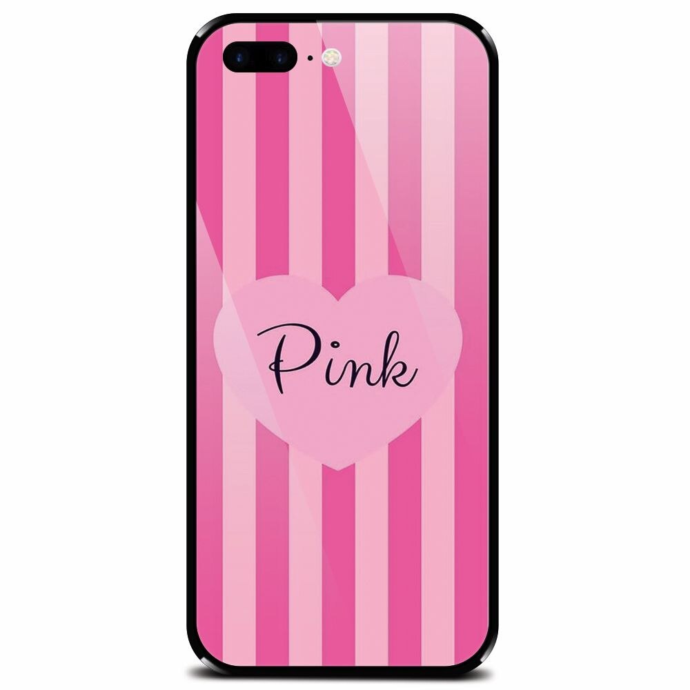 Husa din sticla securizata pentru Apple iPhone 7 Plus, Pink