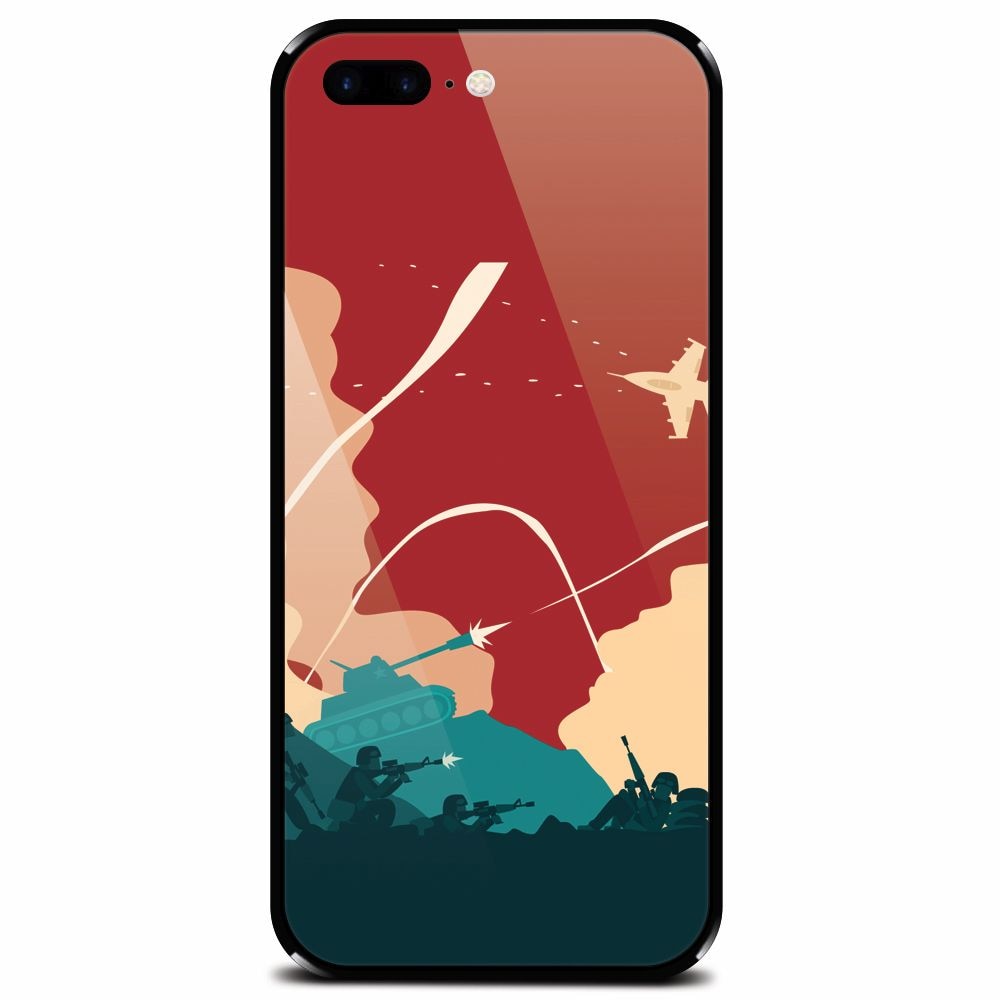 Husa din sticla securizata pentru Apple iPhone 7 Plus, War
