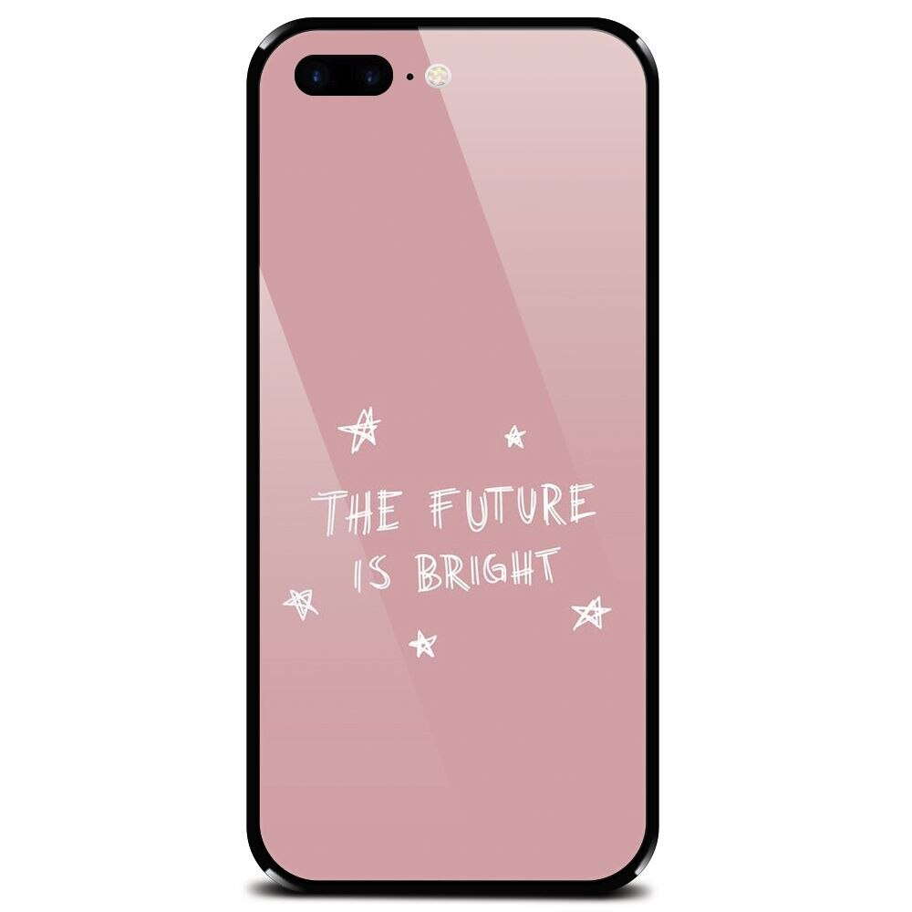Husa din sticla securizata pentru Apple iPhone 7 Plus, The Future Is Bright