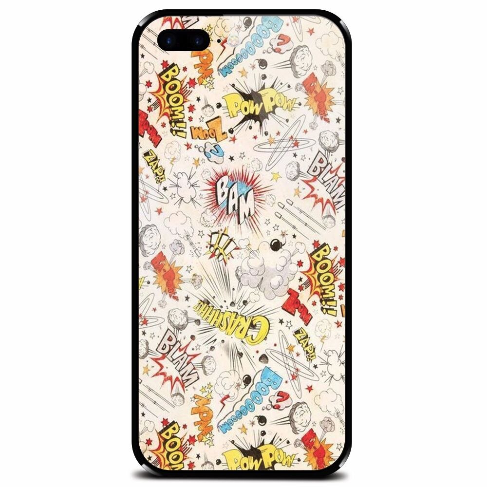 Husa din sticla securizata pentru Apple iPhone 8 Plus, Vintage Comic