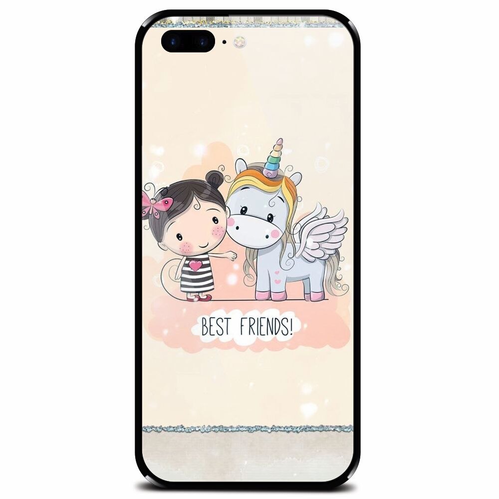 Husa din sticla securizata pentru Apple iPhone 7 Plus, Best Friends