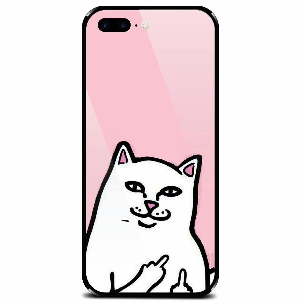 Husa din sticla securizata pentru Apple iPhone 7 Plus, White Cat