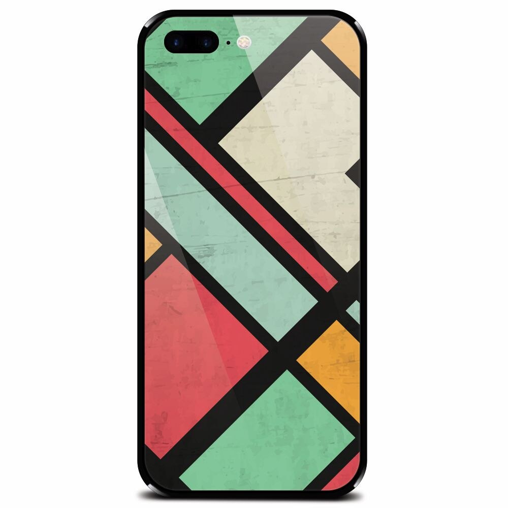 Husa din sticla securizata pentru Apple iPhone 8 Plus, Retro Grunge