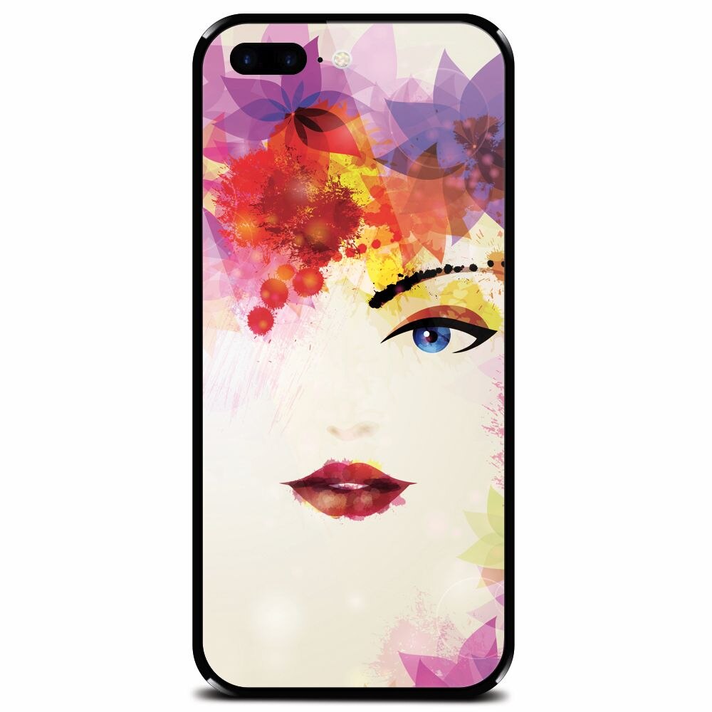 Husa din sticla securizata pentru Apple iPhone 7 Plus, Pretty Face