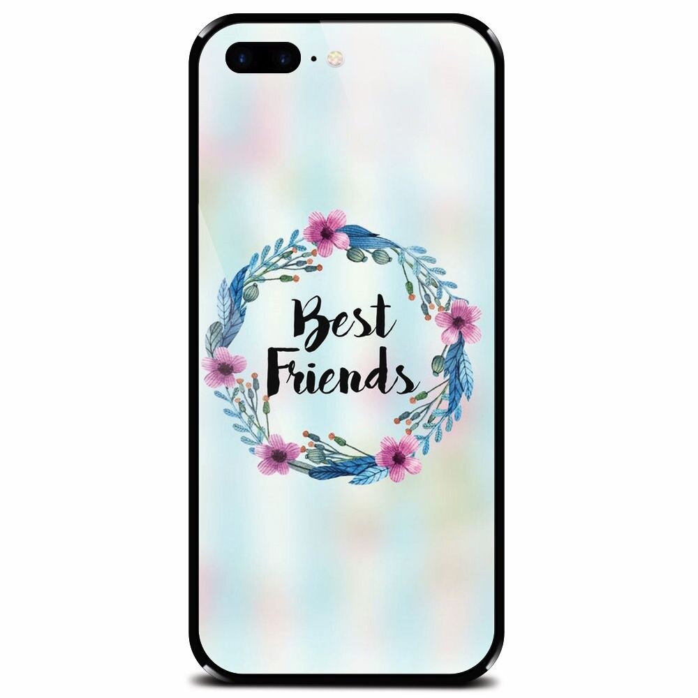 Husa din sticla securizata pentru Apple iPhone 8 Plus, Best Friends 001