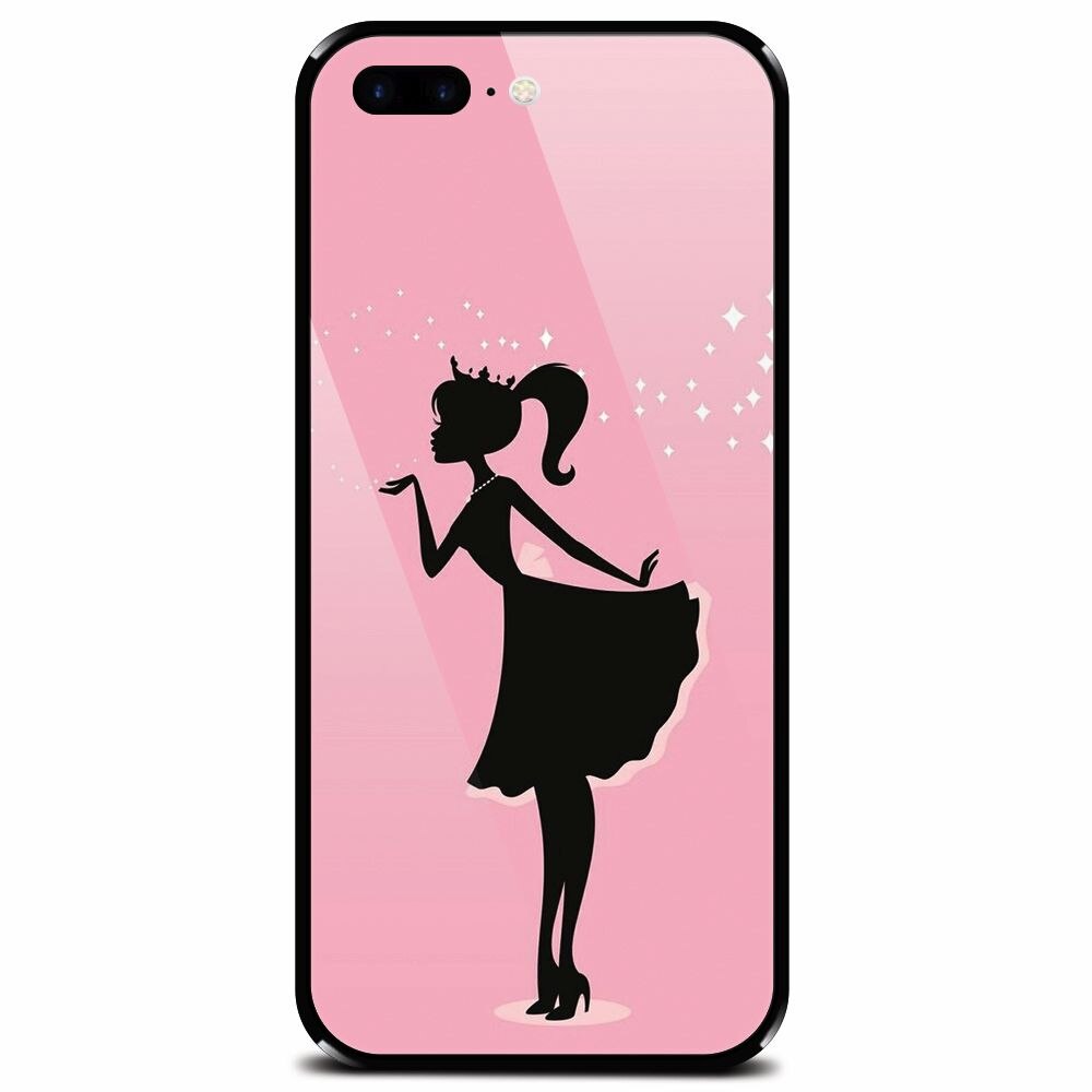 Husa din sticla securizata pentru Apple iPhone 8 Plus, Princess 2