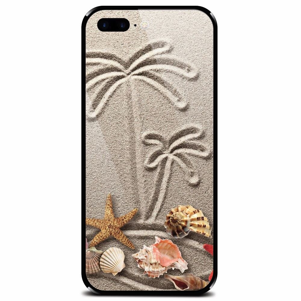 Husa din sticla securizata pentru Apple iPhone 7 Plus, Beach Sand