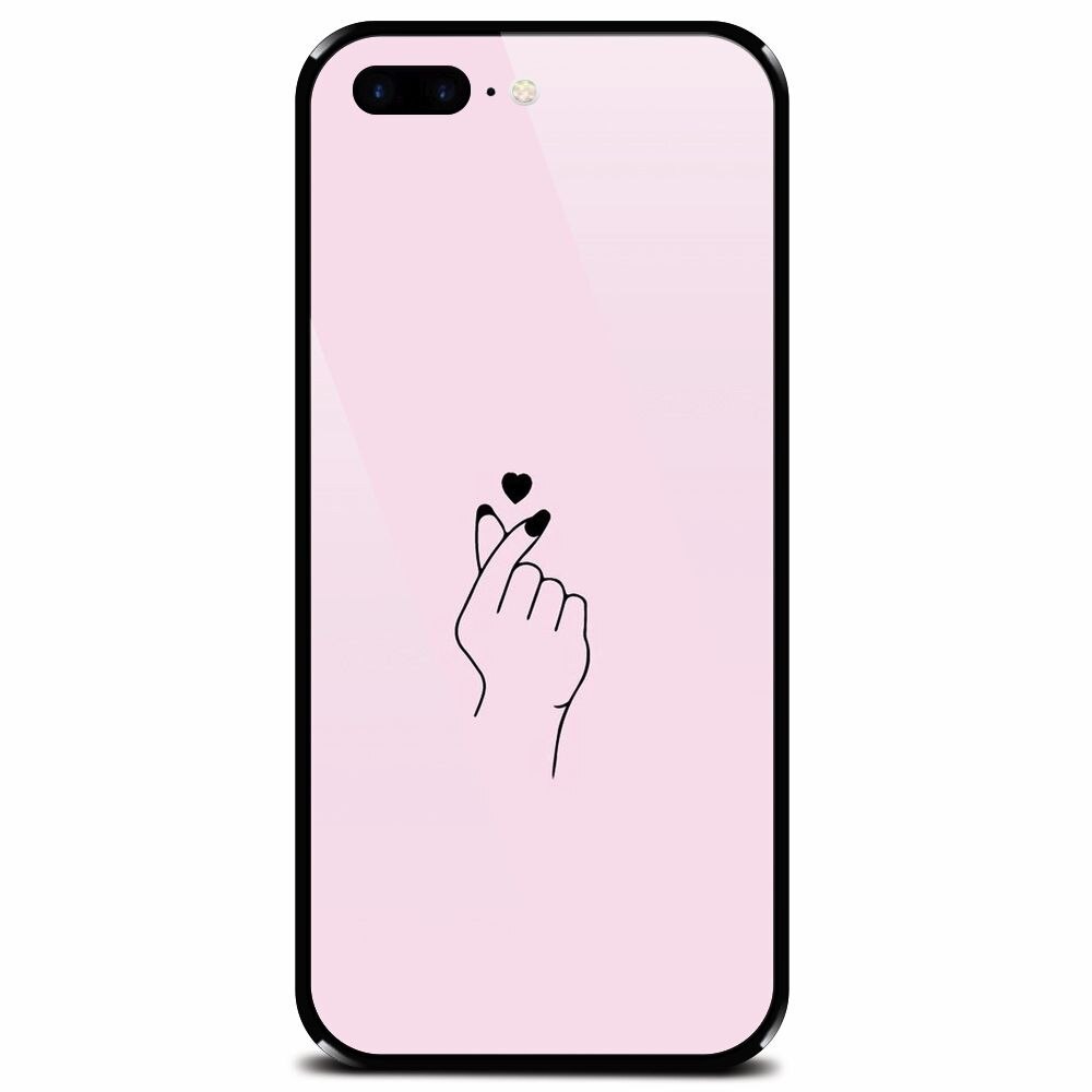 Husa din sticla securizata pentru Apple iPhone 7 Plus, Simple Love