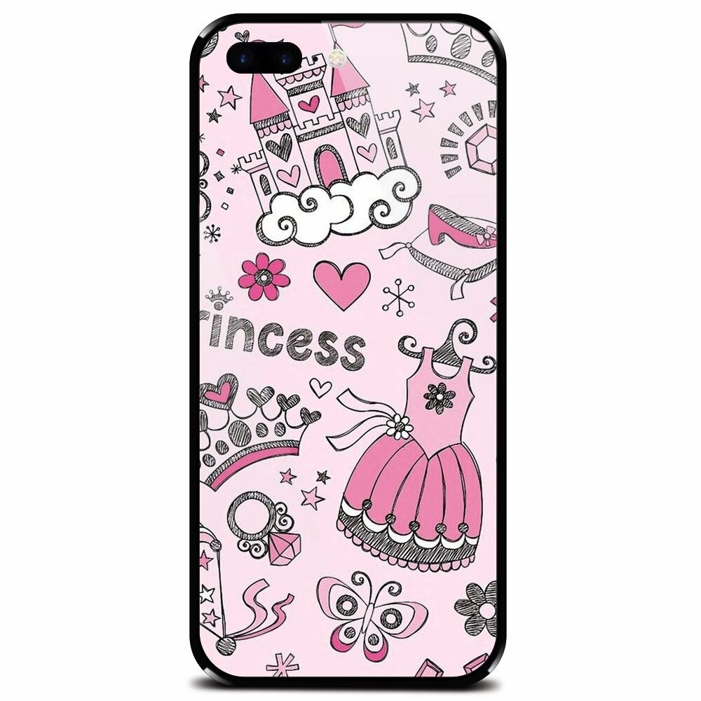 Husa din sticla securizata pentru Apple iPhone 7 Plus, Princess
