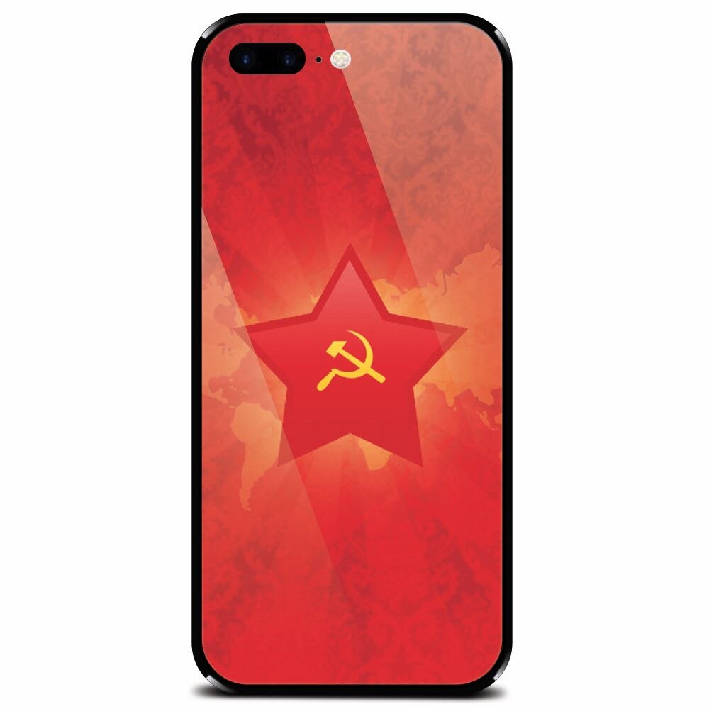 Husa din sticla securizata pentru Apple iPhone 7 Plus, Soviet Union