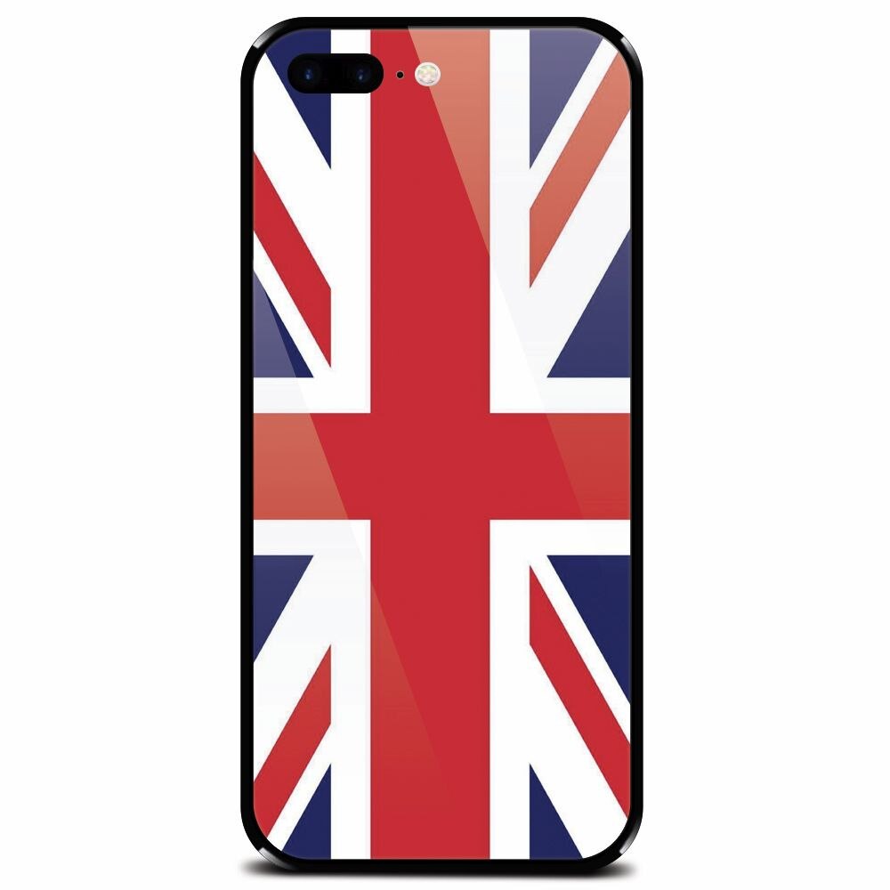 Husa din sticla securizata pentru Apple iPhone 7 Plus, UK Flag Illustration