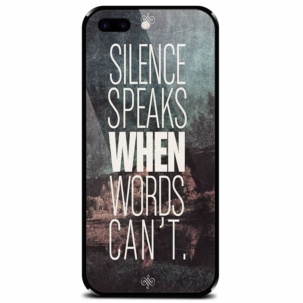 Husa din sticla securizata pentru Apple iPhone 7 Plus, Silence Speaks When Word Cannot