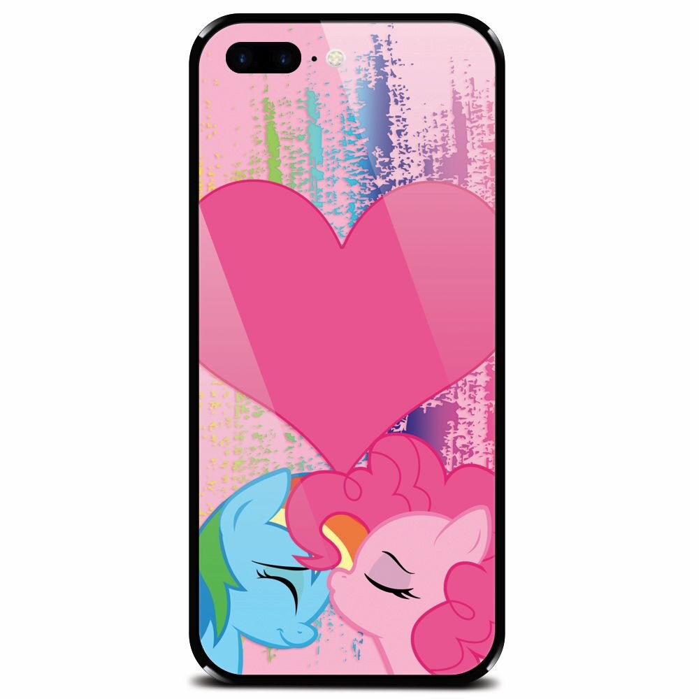 Husa din sticla securizata pentru Apple iPhone 7 Plus, Pinkie Kiss