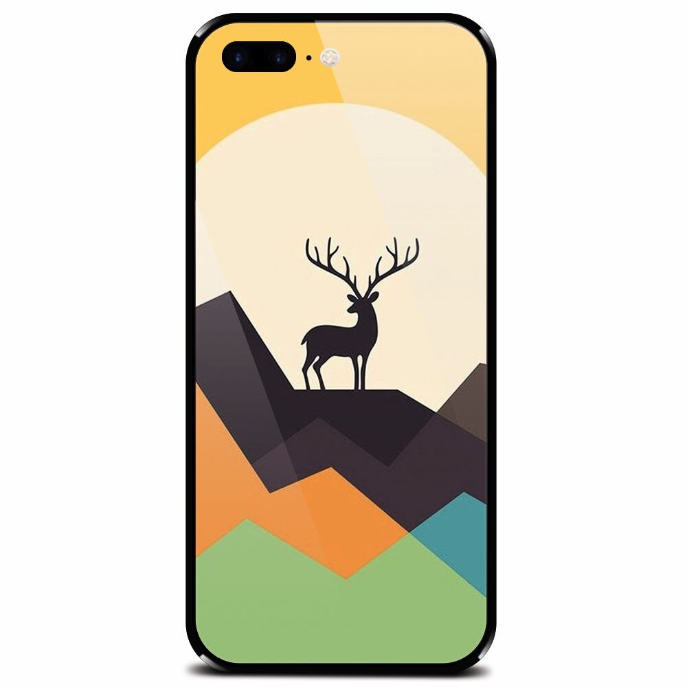 Husa din sticla securizata pentru Apple iPhone 7 Plus, Abstract Deer