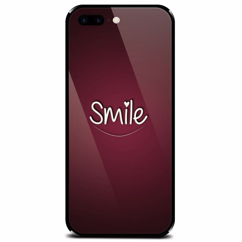 Husa din sticla securizata pentru Apple iPhone 7 Plus, Smile Love