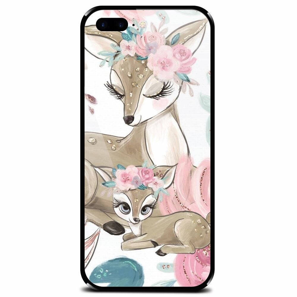 Husa din sticla securizata pentru Apple iPhone 7 Plus, Deers